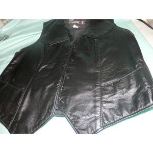 Park 5 Unisex Mens Women's Black Leather Vest Size 12 (or Steampunk ?)
